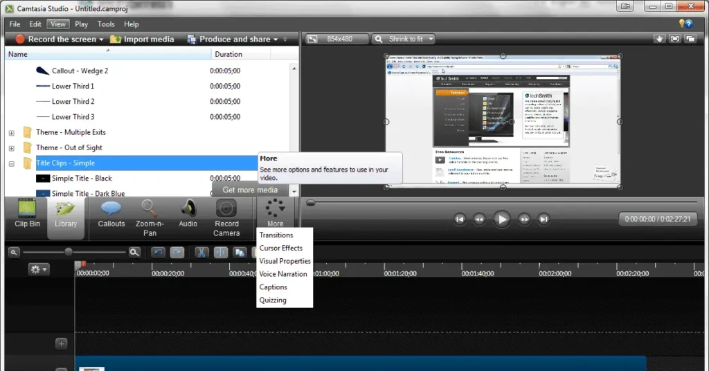 Camtasia Studio Tool